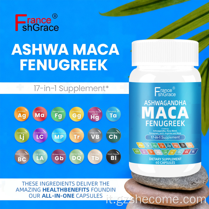 La maca supporta la salute riproduttiva Capsule di estratto di maca vegano